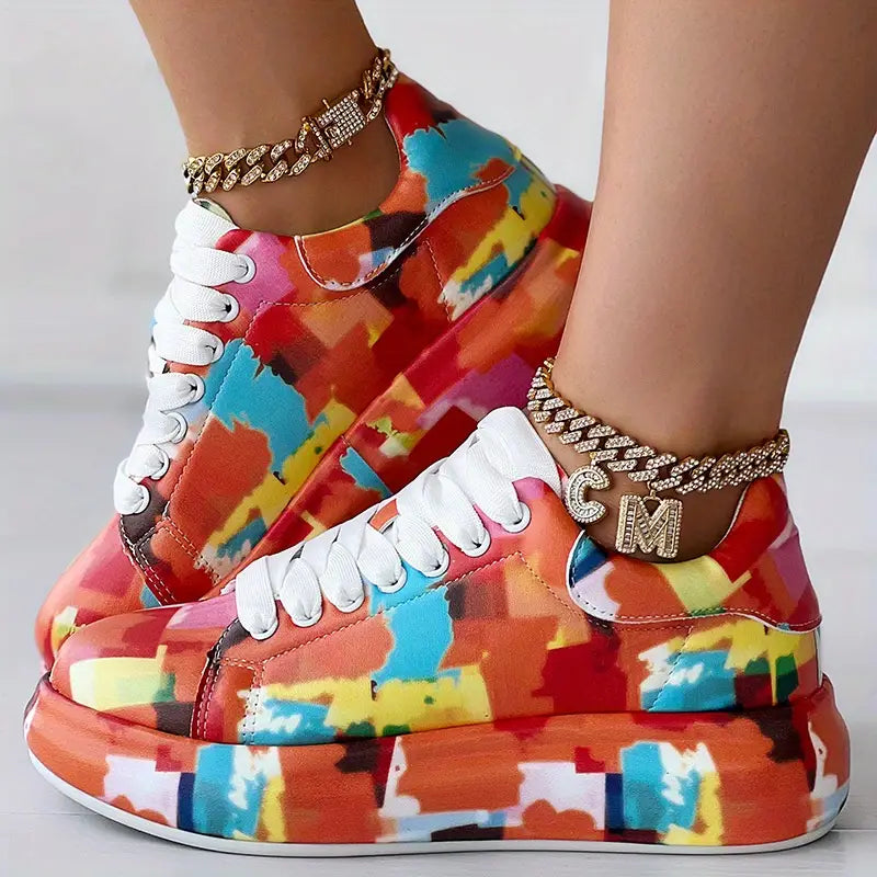 Colorful plateau sneakers for women