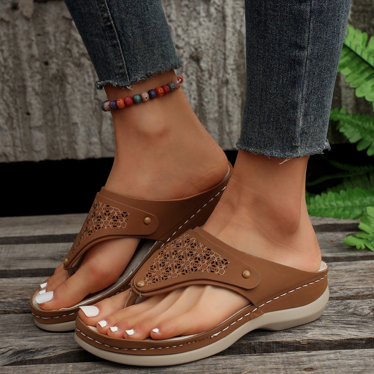 (50% off) Sophia™ - Flair &amp; Comfort Outdoor Orthopedic Flip Flops for Her [Last Day Discount]