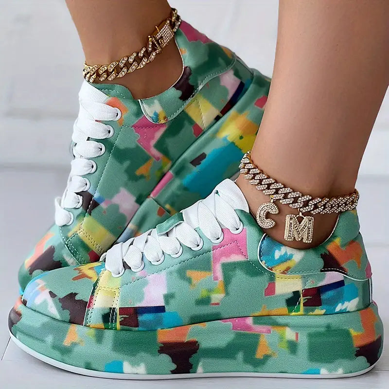 Colorful plateau sneakers for women