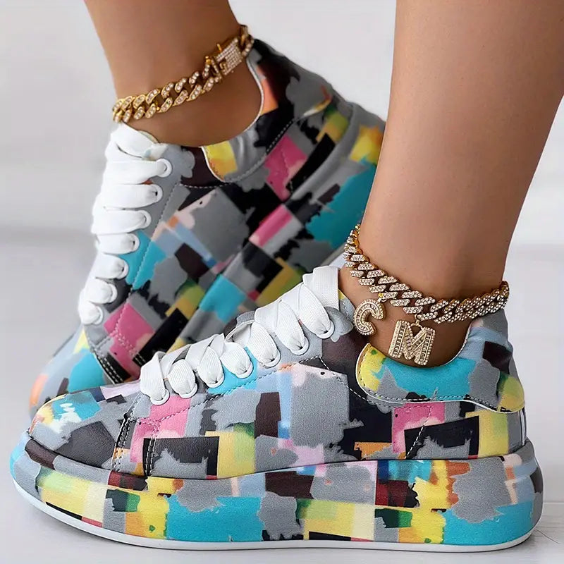 Colorful plateau sneakers for women